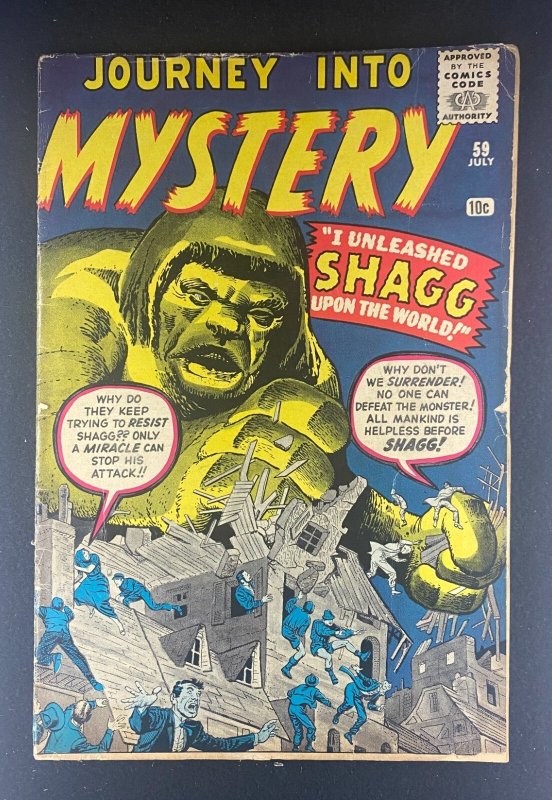 Journey into Mystery #59 (Marvel Comics, 1952), raw comic book in VG 4.0 condition — front cover