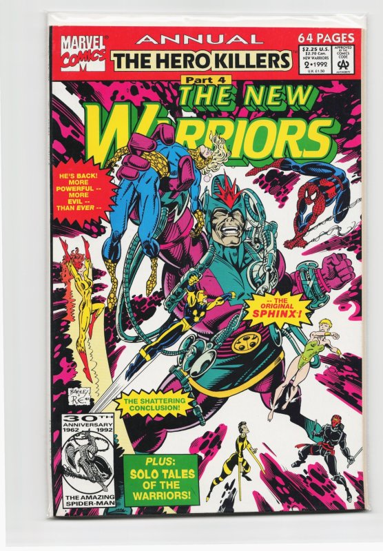 The New Warriors Annual #2 (1992), raw, ungraded comic book — front cover