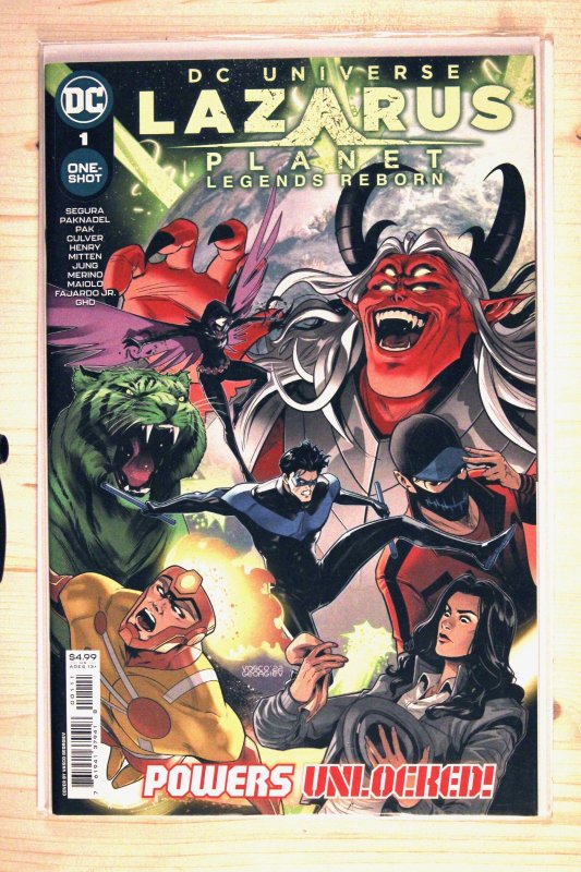 Lazarus Planet: Legends Reborn #1 (DC Comics, 2023), raw comic book in NM+ 9.6 condition — front cover