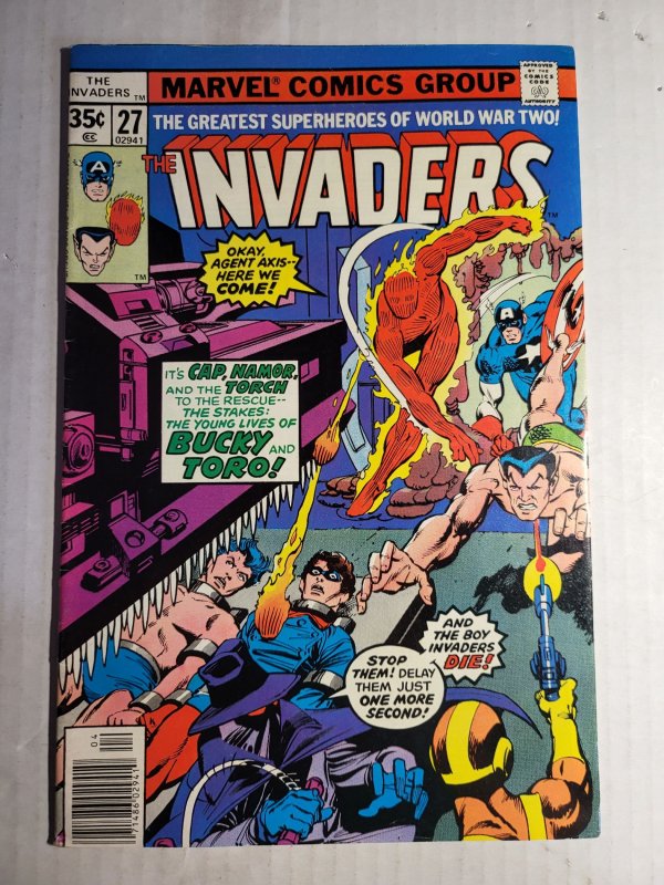 Invaders #27 (Marvel Comics), raw, ungraded comic book — front cover