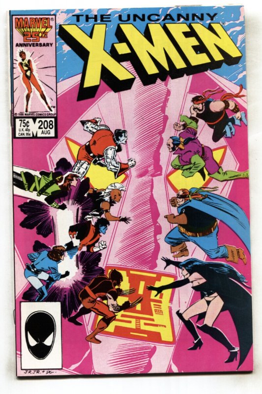 X-Men #208 (Marvel Comics, 1985), raw comic book in NM- condition — front cover