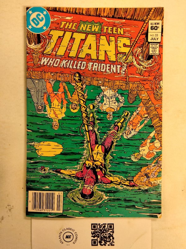 New Teen Titans #33 (DC Comics), raw comic book in VF condition — front cover