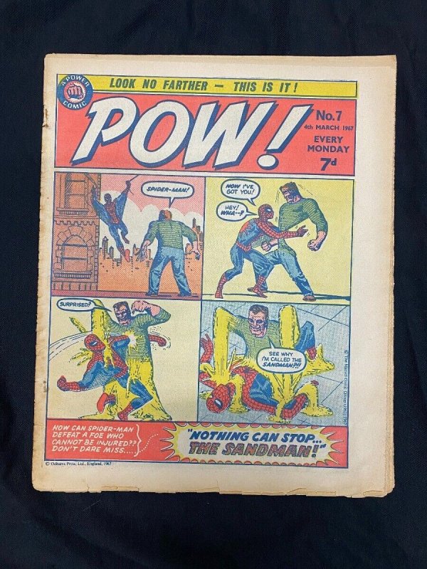Pow! #7 (Odhams Press, 1967), raw comic book in VG condition — front cover