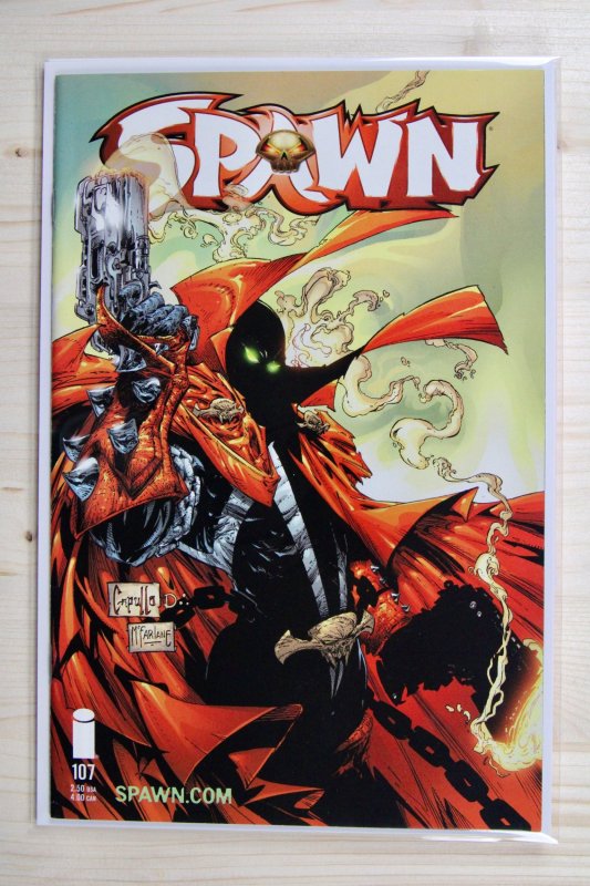 Spawn #107 (Image Comics, 2001), raw comic book in NM 9.4 condition — front cover