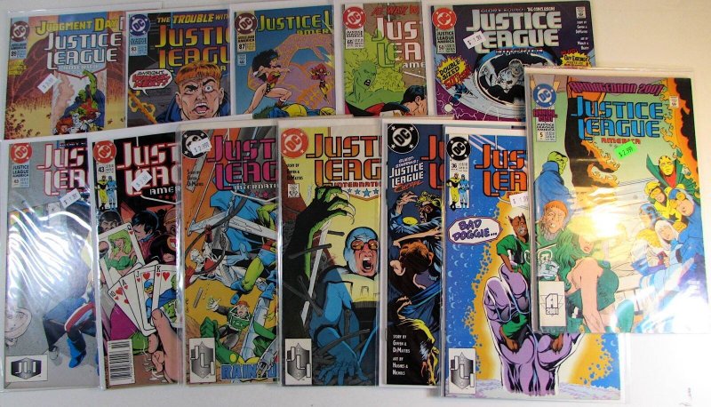 Justice League America Lot 12 #14 25 32 36 43 49 50 65 83 87 89 Ann. 5 DC Comics (DC Comics), raw, ungraded comic book — front cover