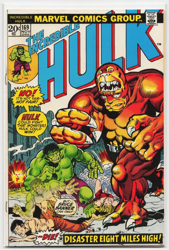 The Incredible Hulk #169 (Marvel Comics, 1973), raw, ungraded comic book — front cover