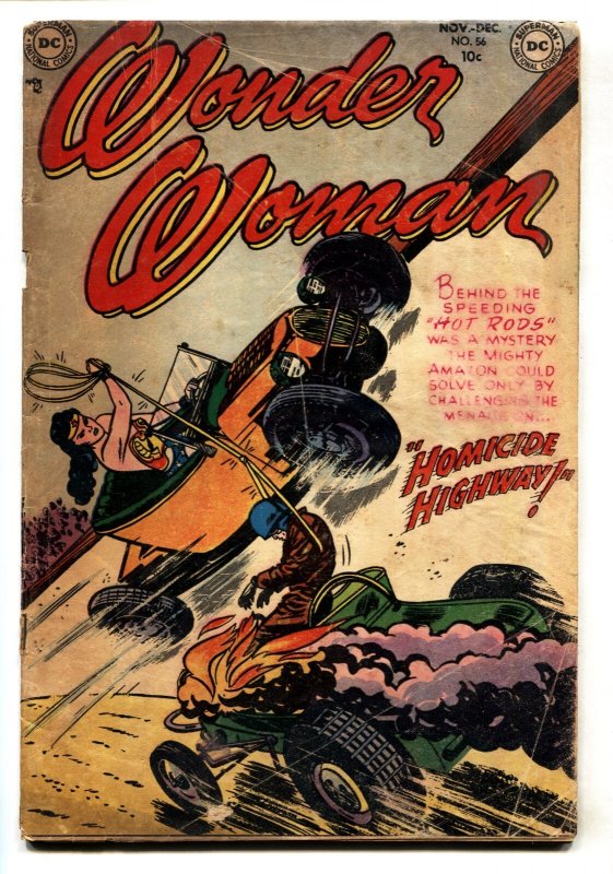 Wonder Woman #56 (DC Comics, 1952), raw, ungraded comic book — front cover