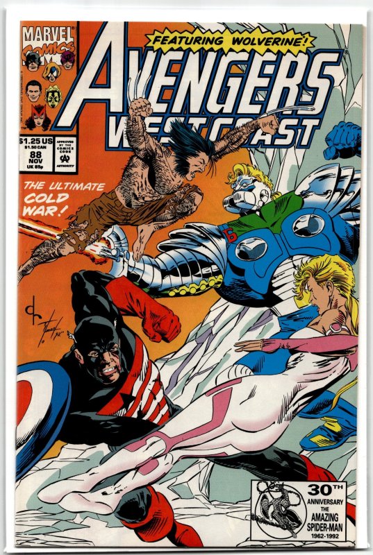 Avengers West Coast #88 (Marvel Comics, 1992), raw, ungraded comic book — front cover