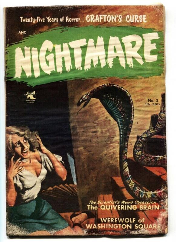 Nightmare #3 (1952), raw, ungraded comic book — front cover