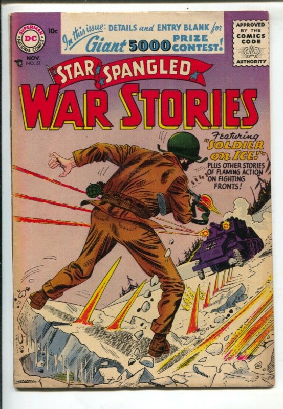Star Spangled War Stories #51 (DC Comics, 1956), raw comic book in VF condition — front cover