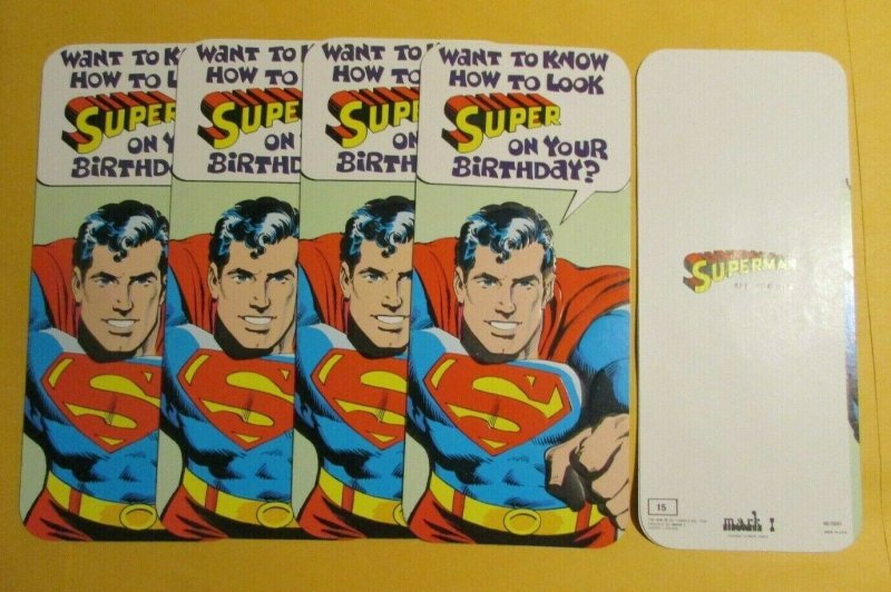 1978 Superman Mark 1 Greeting Card #15NM 9.4 LOT of 5 Birthday How to Look (1978), raw comic book in 9.4 condition — front cover