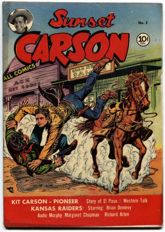 Sunset Carson #2 (1951), raw, ungraded comic book — front cover