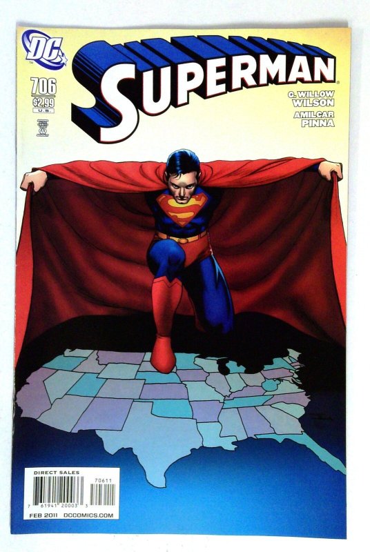Superman #706 (DC Comics, 2011), raw comic book in NM- condition — front cover