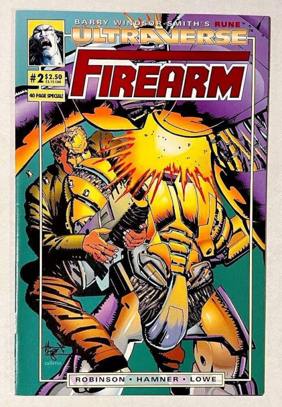 Firearm (Rune) #2 (1993), raw comic book in VF/NM 9.0 condition — front cover