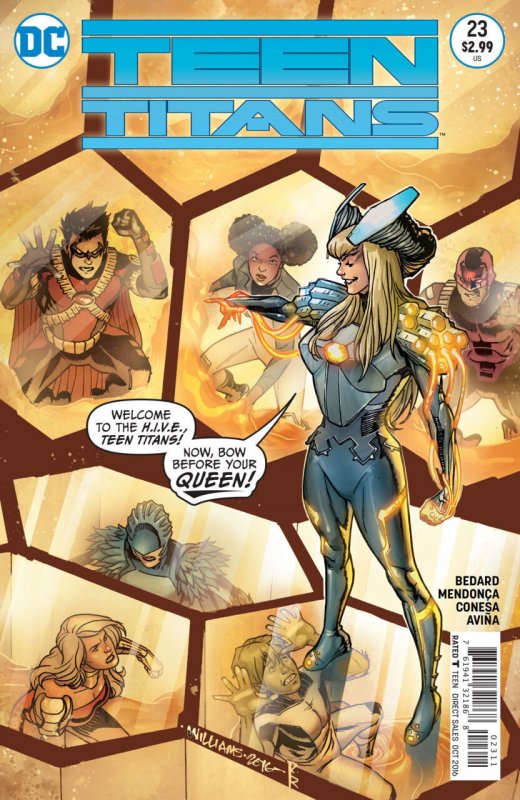 Teen Titans #23 (DC Comics, 2014), raw comic book in VF/NM condition — front cover