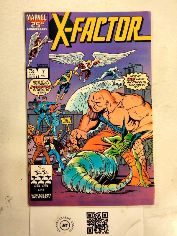 X-Factor #7 (Marvel Comics, 1986), raw comic book in NM condition — front cover