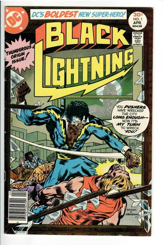 Black Lightning #1 (DC Comics, 1977), raw comic book in VF 8.0 condition — front cover