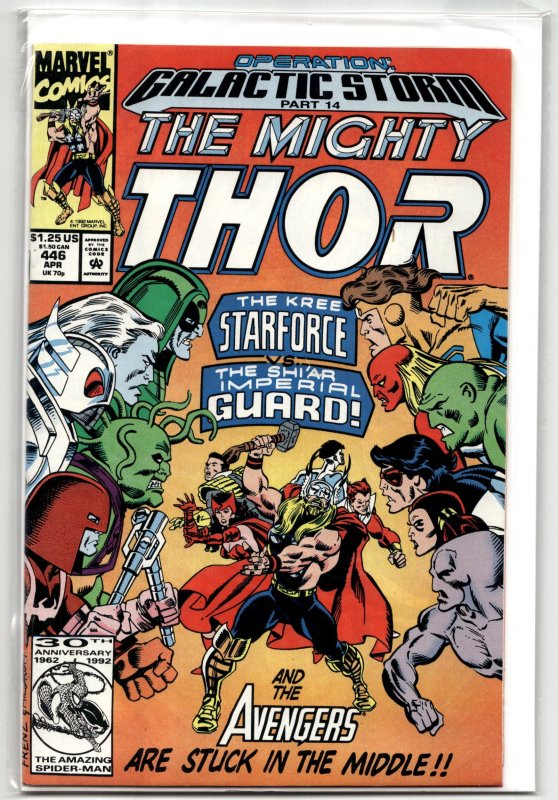 The Mighty Thor #446 (Marvel Comics, 1992), raw, ungraded comic book — front cover