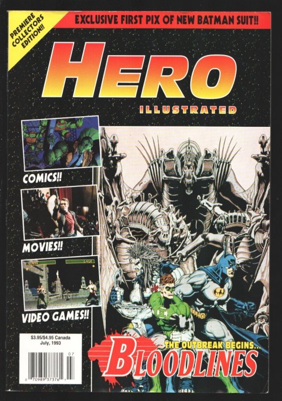 Hero Illustrated #1 (1993), raw, ungraded comic book — front cover