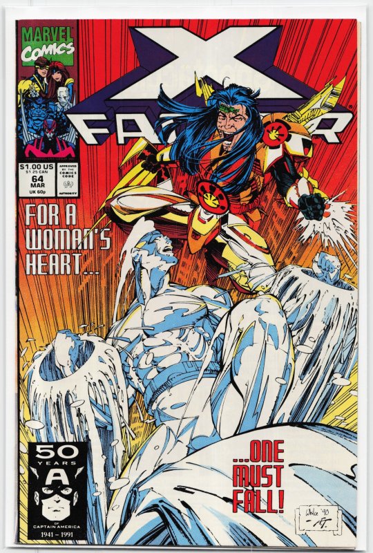 X-Factor #64 (Marvel Comics, 1991), raw, ungraded comic book — front cover