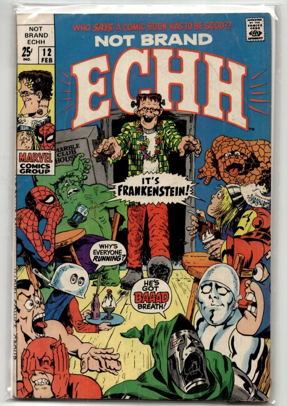 Not Brand Echh #12 (Marvel Comics, 1969), raw, ungraded comic book — front cover