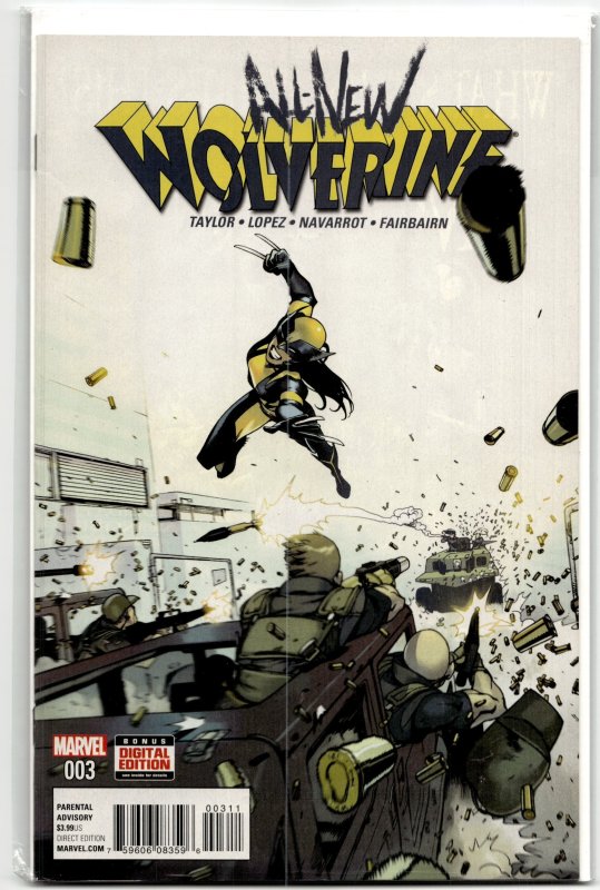 All-New Wolverine #3 (Marvel Comics, 2016), raw, ungraded comic book — front cover