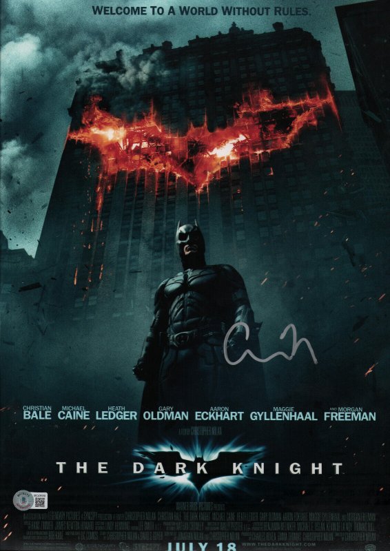 The Dark Knight Movie Poster Signed by Director Cristopher Nolan - Beckett Aut., raw, ungraded comic book — front cover