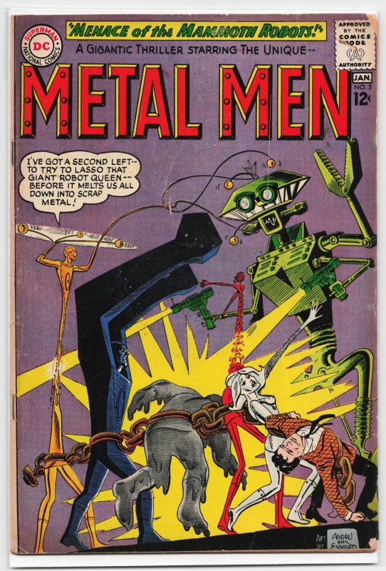 Metal Men #5 (DC Comics, 1964), raw, ungraded comic book — front cover