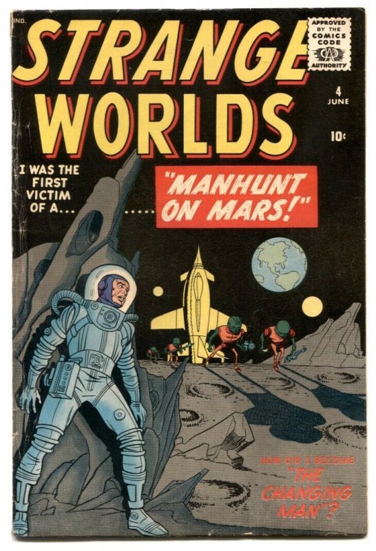 Strange Worlds #4 (Marvel Comics, 1959), raw comic book in FN condition — front cover