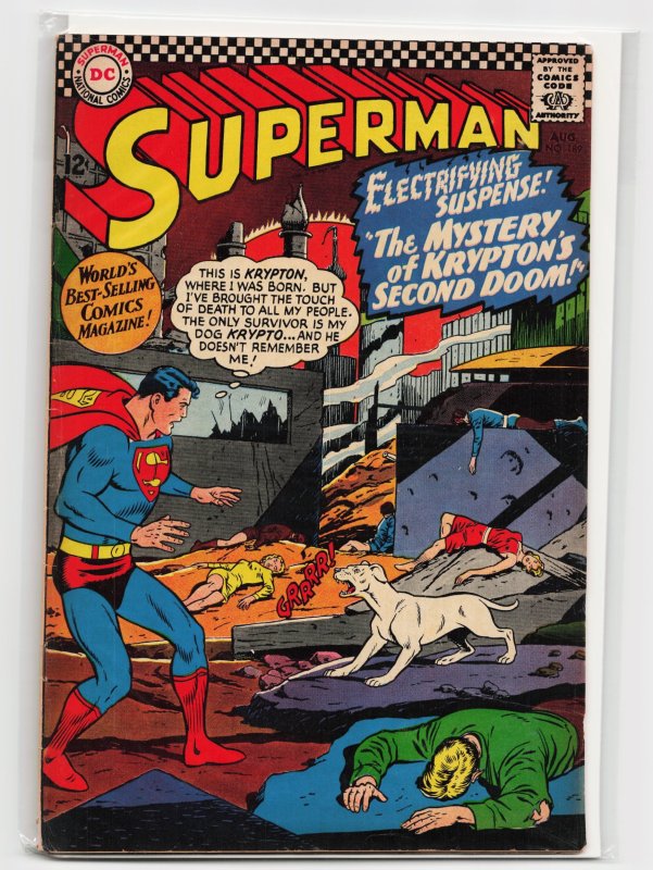 Superman #189 (DC Comics, 1966), raw, ungraded comic book — front cover