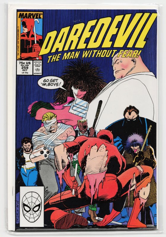 Daredevil #259 (Marvel Comics, 1988), raw, ungraded comic book — front cover