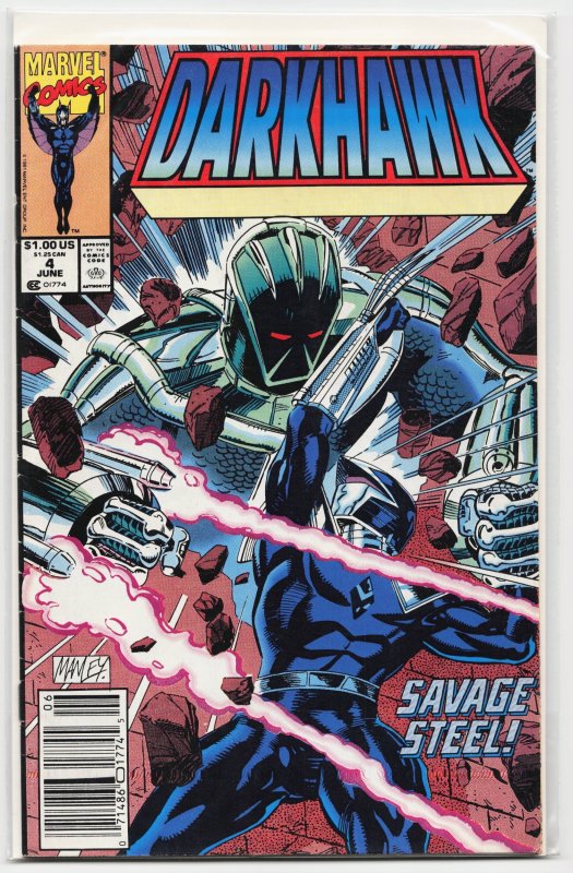 Darkhawk #4 (Marvel Comics, 1991), raw, ungraded comic book — front cover