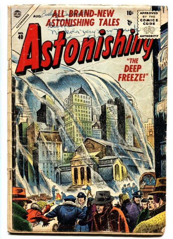 Astonishing #40 (Atlas Comics, 1955), raw, ungraded comic book — front cover