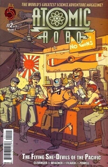 Atomic Robo Flying She Devils of the Pacific #2 (2012), raw, ungraded comic book — front cover