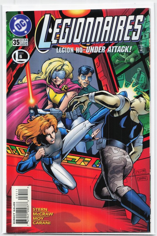 Legionnaires #35 (DC Comics, 1996), raw, ungraded comic book — front cover
