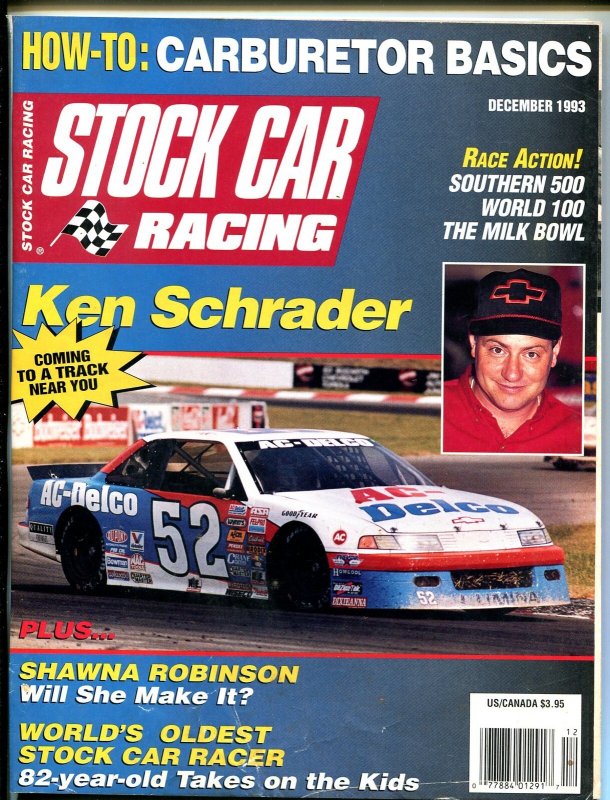 Stock Car Racing 12/1993-Ken Schrader #52S, raw comic book in FN condition — front cover