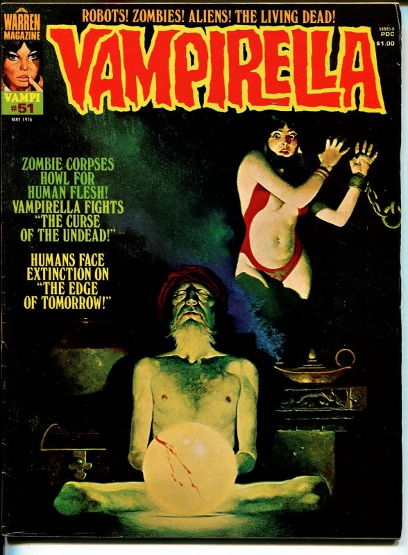 Vampirella #51 (Warren Publishing, 1976), raw comic book in FN- condition — front cover