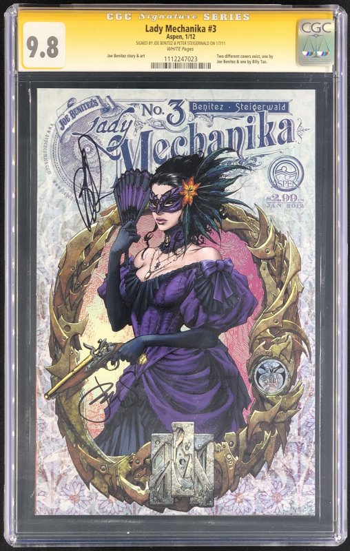 Lady Mechanika #3 (2012), CGC 9.8 graded comic book, Signature Series label — front cover in its holder