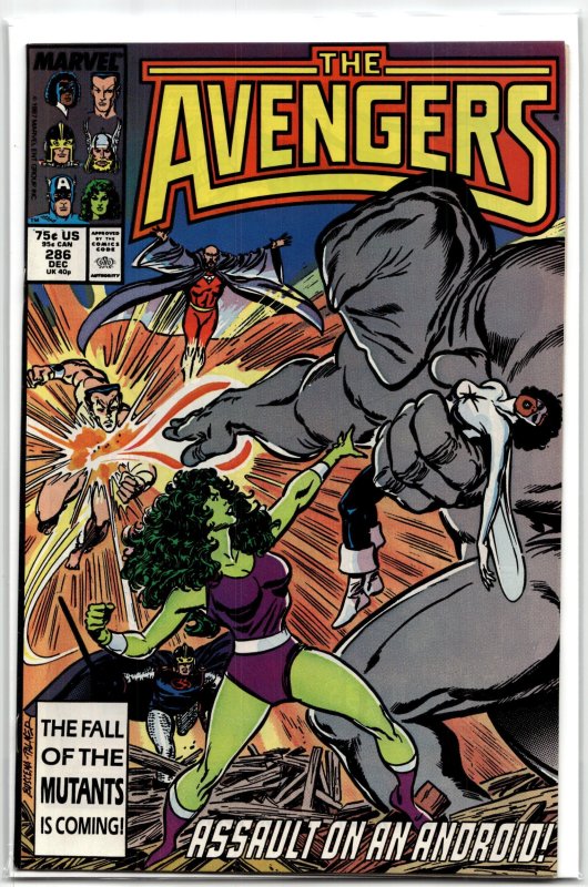 The Avengers #286 (Marvel Comics, 1987), raw, ungraded comic book — front cover