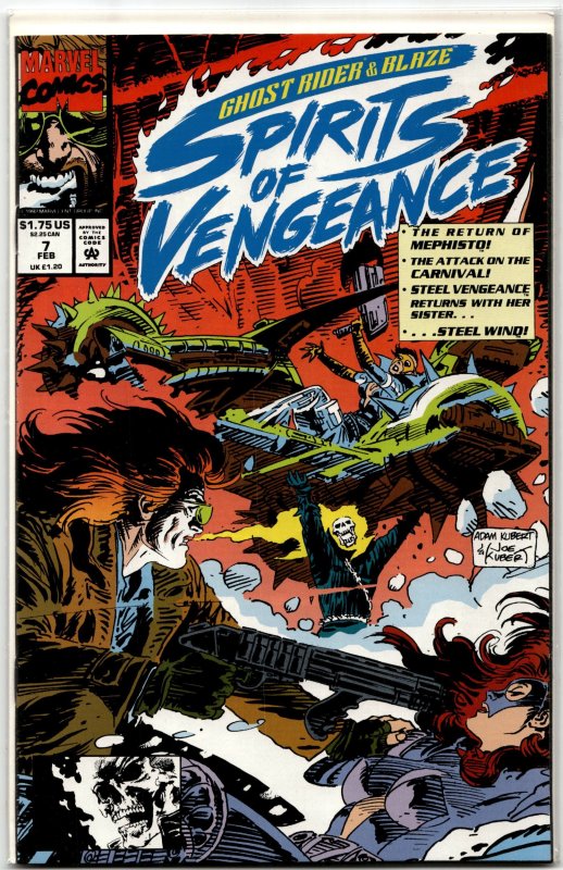 Ghost Rider/Blaze: Spirits of Vengeance #7 (Marvel Comics, 1993), raw, ungraded comic book — front cover