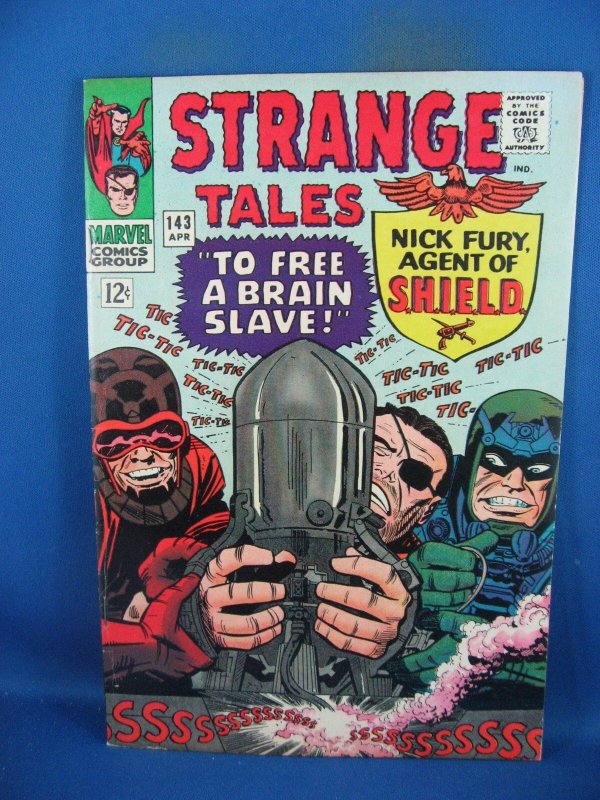 Strange Tales #143 (Marvel Comics, 1966), raw comic book in VF- condition — front cover