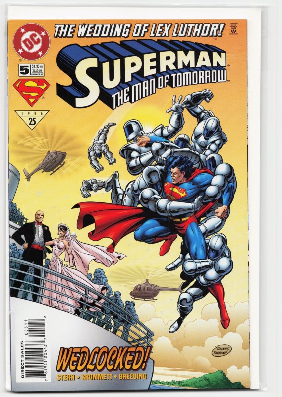 Superman: The Man of Tomorrow #5 (DC Comics, 1996), raw, ungraded comic book — front cover