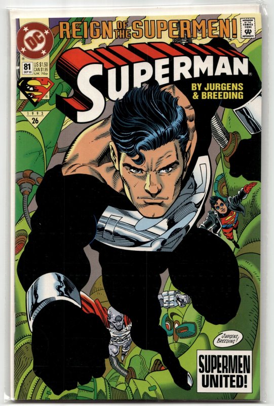 Superman #81 (DC Comics, 1993), raw, ungraded comic book — front cover