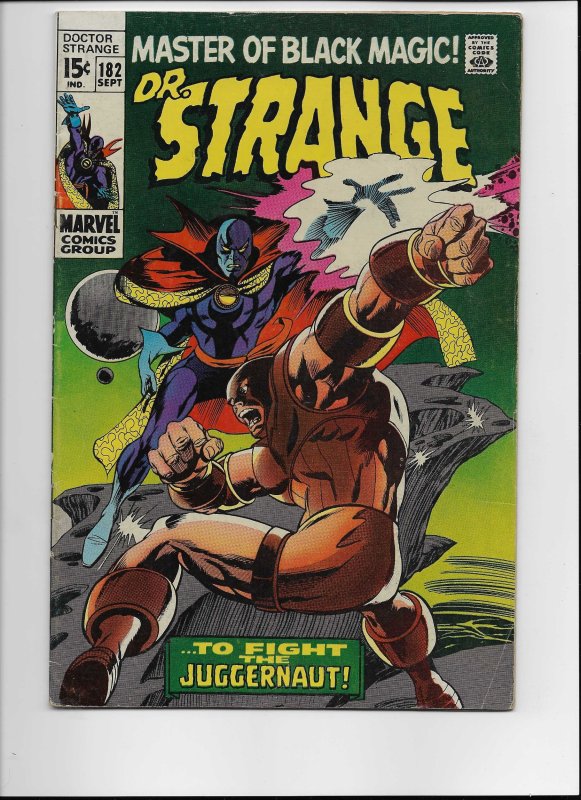 Doctor Strange #182 (Marvel Comics, 1969), raw comic book in VF/NM condition — front cover