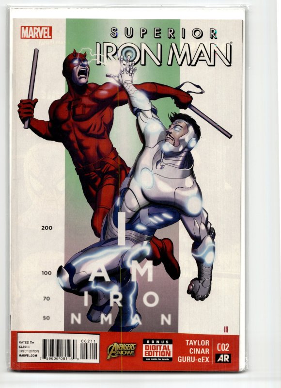 Superior Iron Man #2 (Marvel Comics, 2015), raw, ungraded comic book — front cover
