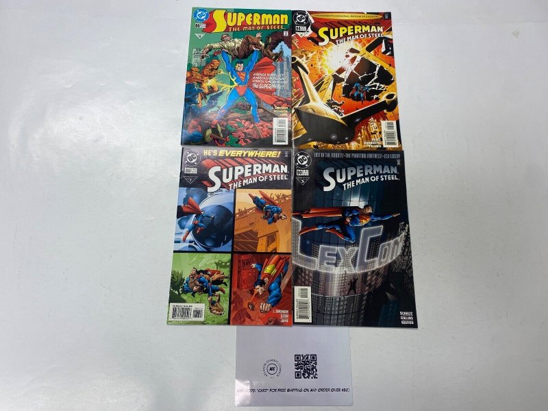 4 Superman: Man of Steel DC Comic Books #80 84 86 90 29 KM16, raw, ungraded comic book — front cover