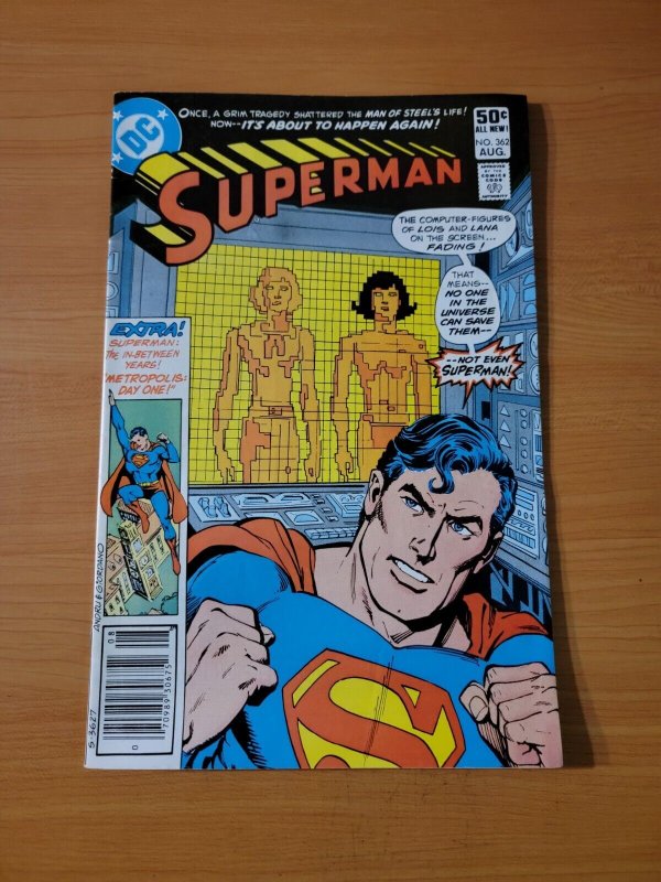 Superman #362 (DC Comics, 1981), raw comic book in NM condition — front cover