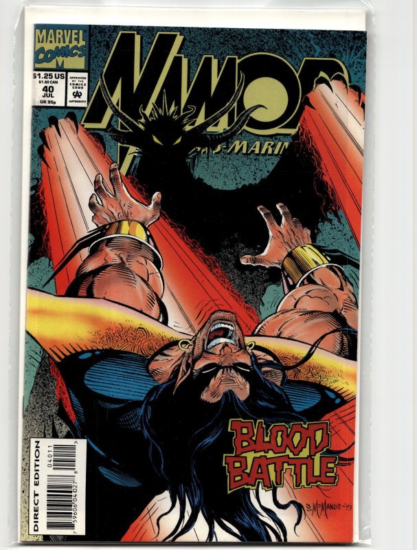 Namor, the Sub-Mariner #40 (Marvel Comics, 1993), raw, ungraded comic book — front cover