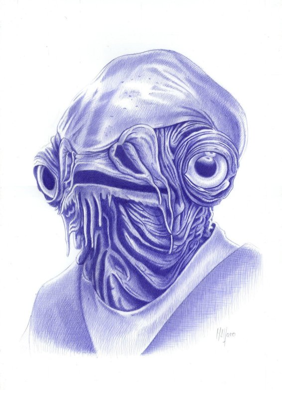 Ackbar Almirant, High-quality A4 Lithograph. Artist: Miguel Alfaro, raw, ungraded comic book — front cover