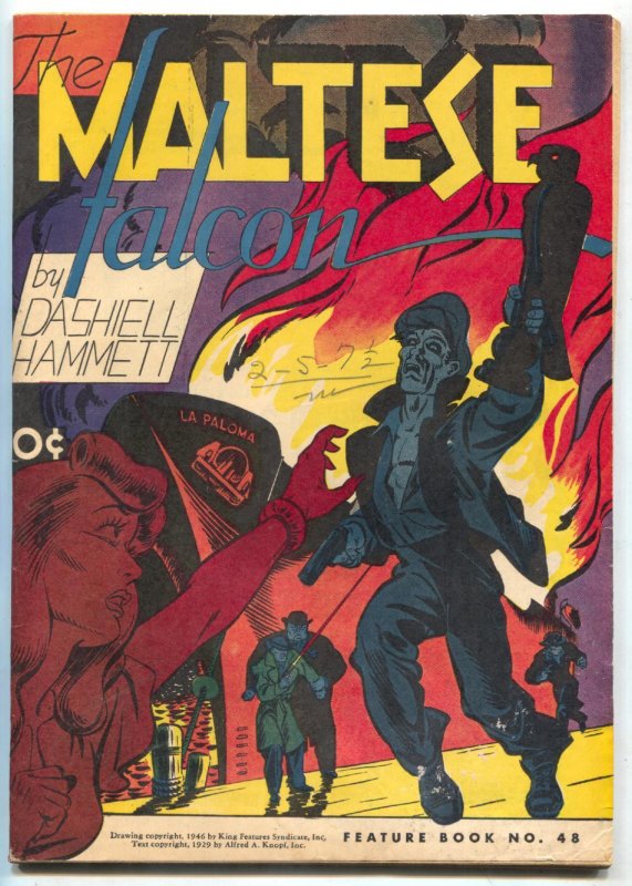 Maltese Falcon- Feature Book #48 (1946), raw comic book in FN condition — front cover